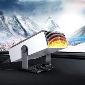 2023 car heater 12v car defogger automobile windscreen fan,2 in 1 power fast heating & cooling fan defrost defoggerheat rapidly cold car space in 30 seconds, auto defogger 360° rotatable heater