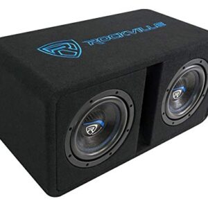 Rockville DV8K52 Dual 8" K5 1600w Car Subwoofers+Vented Sub Enclosure Box/2 Ohm