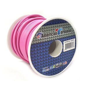 American Terminal ATPW16-100PK 16 Gauge Primary Wire, Pink