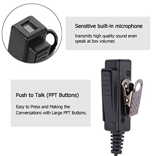 Motorola APX 6000 Earpiece,XPR7550 XPR6350 XPR6550 XPR7350 XPR7550e APX 4000 6000 7000 Walkie Talkies Earpiece and Mic Acoustic Tube Noise Reduction Reinforced and Two Way Radio Headset with Mic PTT