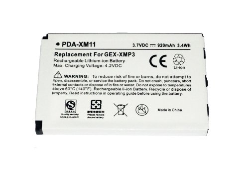 MPF Products 920mAh 990552 L01L40321 Battery Replacement Compatible with Pioneer GEX-XMP3, Sirius XM XMP3, XMP3i & XMP3H1 Portable Satellite Radio Receivers XM-6900-0004-00