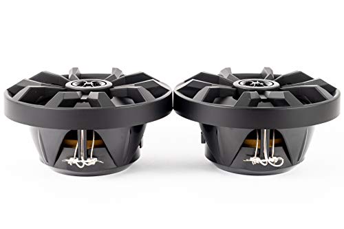 BELVA BBMS65B Pair of 6.5” 2-Way 400 Watt Peak Black Marine Coaxial Speakers for Marine/UTV/ATV/Motorcycle/Powersports