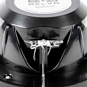 BELVA BBMS65B Pair of 6.5” 2-Way 400 Watt Peak Black Marine Coaxial Speakers for Marine/UTV/ATV/Motorcycle/Powersports