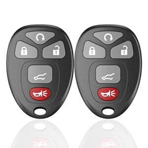 replacement fits for chevy suburban tahoe traverse 2007 2008 2009 2010 2011 2012 2013| cadillac escalade 2007-2010| buick enclave 2008-2017 car keyless entry remote fob self-programming (pack of 2)