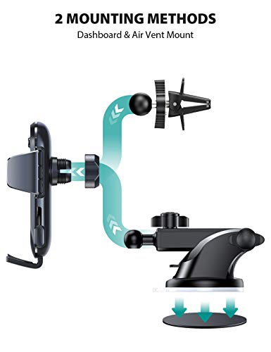 VICSEED Auto Lock Phone Mount for Car [Super Strong Suction & No fall] Car Phone Holder Mount Adjustable Long Arm Hands Free Cell Phone Holder Car Windshield Dashboard Vent for All Phones & Thick Case