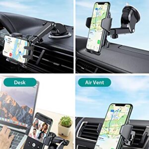 VICSEED Auto Lock Phone Mount for Car [Super Strong Suction & No fall] Car Phone Holder Mount Adjustable Long Arm Hands Free Cell Phone Holder Car Windshield Dashboard Vent for All Phones & Thick Case