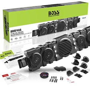 BOSS Audio Systems BRRF40A 40 Inch ATV UTV Audio System - IPX5 Rated Weatherproof, 8 Inch Woofer, 5.25 Inch Speakers, Amplified, Bluetooth, Built-in LED Lights, Easy Installation for 12 Volt Vehicles