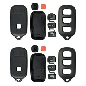 keyless2go replacement for new shell case for 4 button remote key fob fcc hyq1512y hyq12bbx hyq12ban – shell only (2 pack)