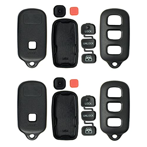 Keyless2Go Replacement for New Shell Case for 4 Button Remote Key Fob FCC HYQ1512Y HYQ12BBX HYQ12BAN - Shell ONLY (2 Pack)