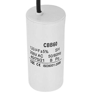 Professional Run Capacitor with Wire for Motor Air Compressor CBB60 250V AC 120uF 50/60Hz Heat Resisting and Low Leakage