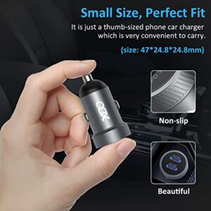 XDO USB C Car Charger, 50W 2-Port Fast Charging with USB C Power Delivery, Compatible for iPhone 13/12/11/X/XS/8/Pro/Max/Mini, iPad Pro/Air/Mini, Samsung Galaxy S22/S21/S10, Pixel/Nexus and More