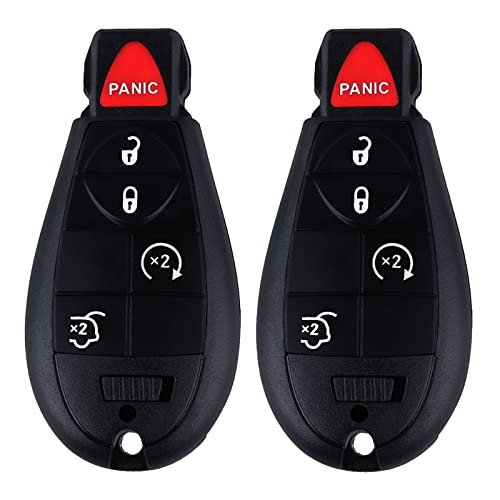 2X 5-Buttons Keyless Entry Remote Key Fob Replacement Fit for Jeep Grand Cherokee 2008 2009 2010 2011 2012 2013