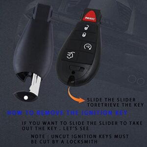 2X 5-Buttons Keyless Entry Remote Key Fob Replacement Fit for Jeep Grand Cherokee 2008 2009 2010 2011 2012 2013