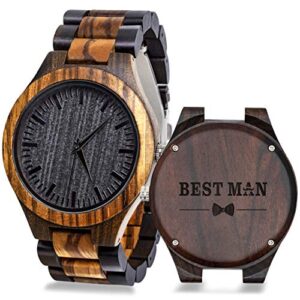 kullder groomsmen gifts for wedding personalized engraved watch for best man mens custom wooden watches for men personalized best man gifts ideas
