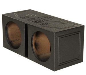q power qbomb12v dual 12″ vented ported subwoofer sub box with bedliner spray