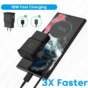 Rapid USB C Car Charger, 36W Quick Charge 3.0 Dual USB Fast Car Charger with 18W USB C Fast Charger Block and 2X USB C Cable for Samsung Galaxy S22/S21/S20, Google Pixel/LG and More USB-C Port Devices