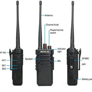 Retevis RT29V Walkie Talkies Waterproof,2 Meter Radio,3200mAh,High Power,Emergency Alarm,Durable Walkie Talkies for Adults Skiing (Black,1 Pack)