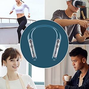 Bluenin Portable Wearable Neckband Bluetooth Speakers, Wireless Collar Speaker CVC 8.0 Noise Cancelling 3D Sound Personal Sport Speaker with Mic(Navy Blue)