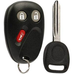 car key fob keyless entry remote with ignition key fits chevy trailblazer/buick rainier/gmc envoy/isuzu ascender/oldsmobile bravada/saab 9-7x (15008008)