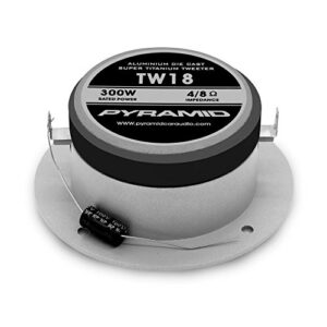 Pyramid 3.25" Car Audio Speaker Tweeter - 300 Watt High Power Aluminum Bullet Horn with 1 Inch Super Titanium Tweeters, 2 kHz - 25 kHz Frequency, 96 dB, 4 Ohm, Heavy Duty 30 oz. Magnet - TW18 (Pair)