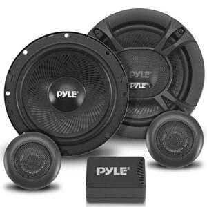 pyle 2-way car stereo speaker system – 360w 6.5 inch universal pro audio car speaker oem quick replacement component speaker vehicle door/side panel mount compatible w/ crossover network pl6150bk