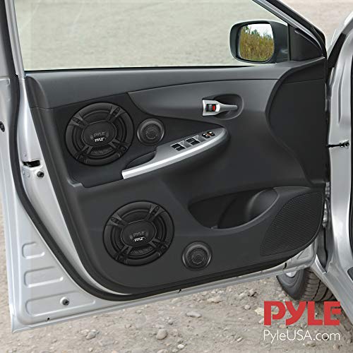 PYLE 2-Way Car Stereo Speaker System - 360W 6.5 Inch Universal Pro Audio Car Speaker OEM Quick Replacement Component Speaker Vehicle Door/Side Panel Mount Compatible w/ Crossover Network PL6150BK