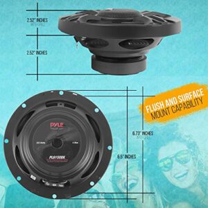 PYLE 2-Way Car Stereo Speaker System - 360W 6.5 Inch Universal Pro Audio Car Speaker OEM Quick Replacement Component Speaker Vehicle Door/Side Panel Mount Compatible w/ Crossover Network PL6150BK