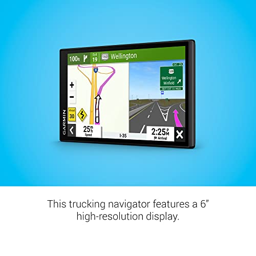 Garmin dēzl™ OTR610, Large, Easy-to-Read 6” GPS Truck Navigator, Custom Truck Routing, High-Resolution Birdseye Satellite Imagery, Directory of Truck & Trailer Services