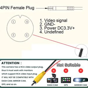 HD Backup/Front/Side View Camera with Gold Rim, GreenYi AHD 720P Reverse Rear Cam for Car, SUV, RV, Trailer, Camper, Van, Pickup, Metal Shell, Adjustable Fisheye Lens, 170 Degrees Viewing Angle(Black)