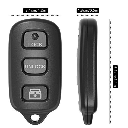 VOFONO Fit for Perfect Car Key Fob Replacement Keyless Remote Toyota 4-Runner 1999-2009/Sequoia 2003-2007 FCC ID：HYQ12BAN HYQ12BBX HYQ1512Y (Pack of 2)