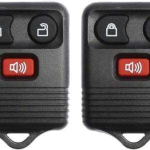 Key Fob Replacement - Keyless Entry Remote Transmitter - Remote Replacement Key Fob for Ford - 3 Button Ideal for Select Ford, Lincoln, Mazda Set of 2