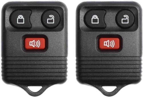 Key Fob Replacement - Keyless Entry Remote Transmitter - Remote Replacement Key Fob for Ford - 3 Button Ideal for Select Ford, Lincoln, Mazda Set of 2