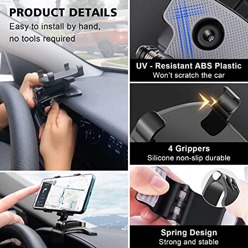 Ouzorp Phone Holder Car, Car Phone Holder Mount Automobile Hands Free Cell Phone Holder for Car Fit for All Car Mount for iPhone Android Smartphone