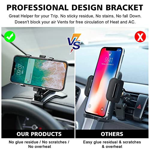 Ouzorp Phone Holder Car, Car Phone Holder Mount Automobile Hands Free Cell Phone Holder for Car Fit for All Car Mount for iPhone Android Smartphone