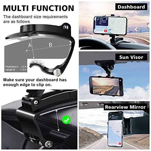 Ouzorp Phone Holder Car, Car Phone Holder Mount Automobile Hands Free Cell Phone Holder for Car Fit for All Car Mount for iPhone Android Smartphone