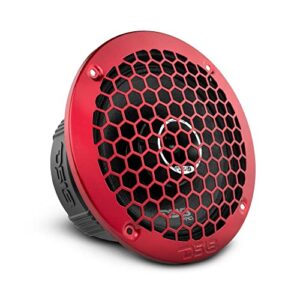 DS18 PRO-ZT6 6.5-Inch 2 Way Pro Audio Midrange Speakers with Built-in Bullet Tweeter 4-Ohms 450W Max 225W RMS Water Resistant - Red Metal Mesh Grill Included (1 Speaker)
