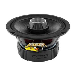 DS18 PRO-ZT6 6.5-Inch 2 Way Pro Audio Midrange Speakers with Built-in Bullet Tweeter 4-Ohms 450W Max 225W RMS Water Resistant - Red Metal Mesh Grill Included (1 Speaker)