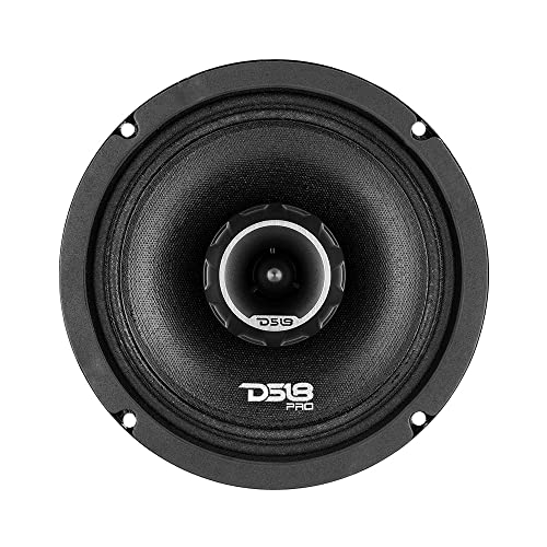 DS18 PRO-ZT6 6.5-Inch 2 Way Pro Audio Midrange Speakers with Built-in Bullet Tweeter 4-Ohms 450W Max 225W RMS Water Resistant - Red Metal Mesh Grill Included (1 Speaker)