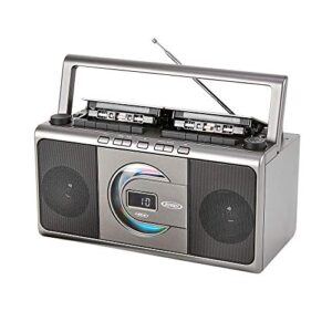jensen mcr-1000 portable stereo cd player dual cassette deck recorder with am/fm radio