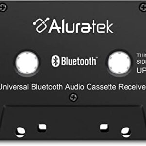 Aluratek Universal Bluetooth Audio Cassette Receiver, Built-in Rechargeable Battery, Up to 8 Hours Playtime, Audio Receiving up to 33 Feet