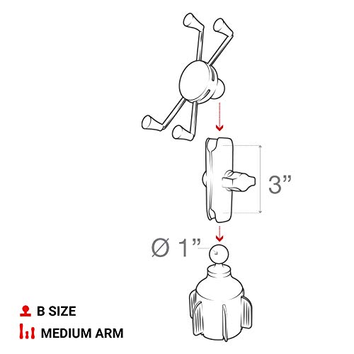 RAM Mounts RAP-B-299-4-UN10U X-Grip Large Phone Mount with RAM Stubby Cup Holder Base with Medium Arm