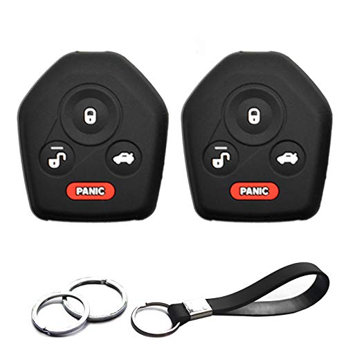 2pcs Compatible with Subaru Remote Head 4 Bts Silicone FOB Key Case Cover Protector Keyless Remote Holder for 2005-2017 Subaru Forester Impreza Legacy Outback Tribeca WRX STI XV Crosstrek B9 Tribeca