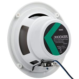 KICKER 49KM604WL KM 6.5" 4Ω Blue LED Marine Coaxial Speakers - Pair