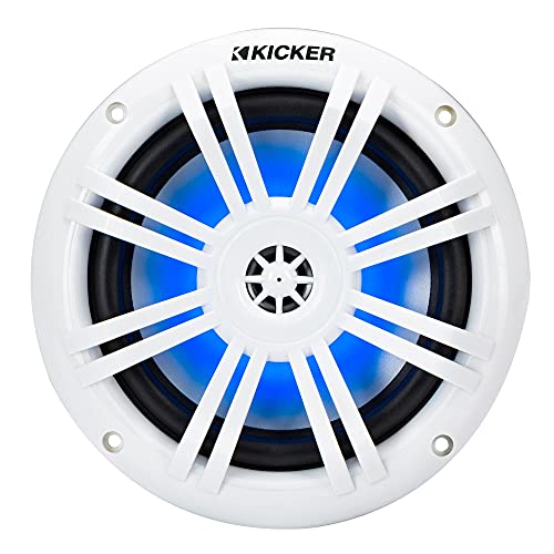 KICKER 49KM604WL KM 6.5" 4Ω Blue LED Marine Coaxial Speakers - Pair