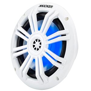 KICKER 49KM604WL KM 6.5" 4Ω Blue LED Marine Coaxial Speakers - Pair