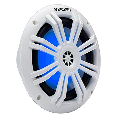 KICKER 49KM604WL KM 6.5" 4Ω Blue LED Marine Coaxial Speakers - Pair