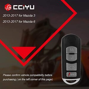 cciyu X 2 Flip Key Fob (SHELL CASE) 4 buttons Replacement for 13 14 15 16 17 for Mazda 3 6 Series with FCC SKE13D