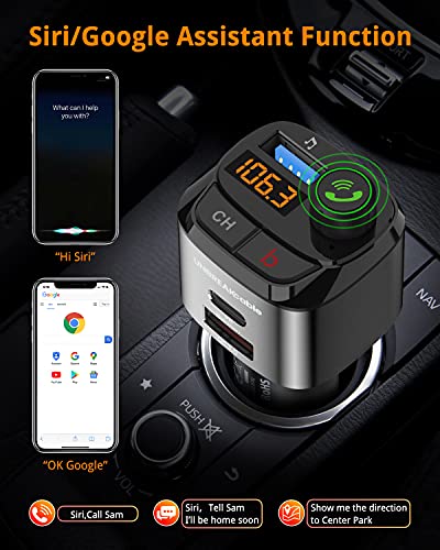 UNBREAKcable Bluetooth FM Transmitter for Car, Support QC3.0, 20W Wireless Bluetooth Radio Car Adapter Receiver MP3 Audio Music Player FM Transmitters, Type C PD20W Handsfree Call Car Charger