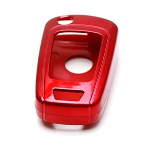 iJDMTOY Exact Fit Glossy Red Smart Key Fob Shell Cover Compatible with Chevy Camaro Cruze Malibu SS Spark Volt, Compatible with GMC Terrain 3 4 5 Buttons Folding Key Fob