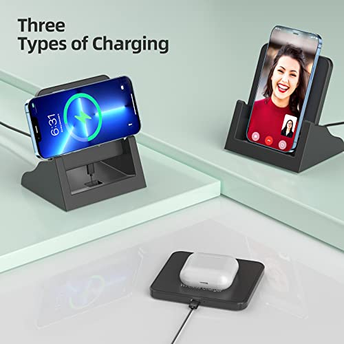 Wireless Charger Stand,15W Fast Charging for iPhone 13/12/11/8/XS Max/XR/X,Samsung Wireless Charger for Galaxy S22 S21 S20 S10 Note 20/10,Airpods 2(NO Adapter)